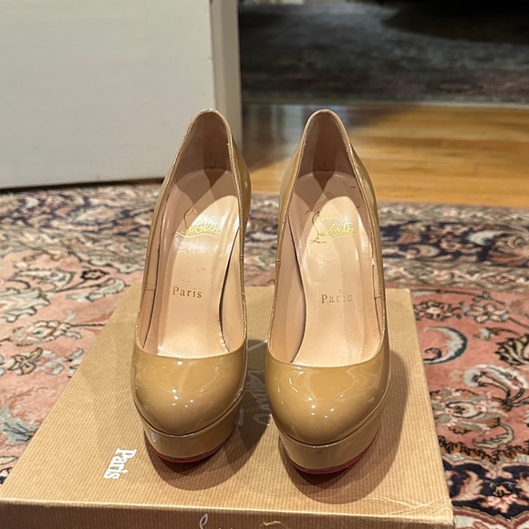 Christian Louboutin Tan Patent Leather Heels